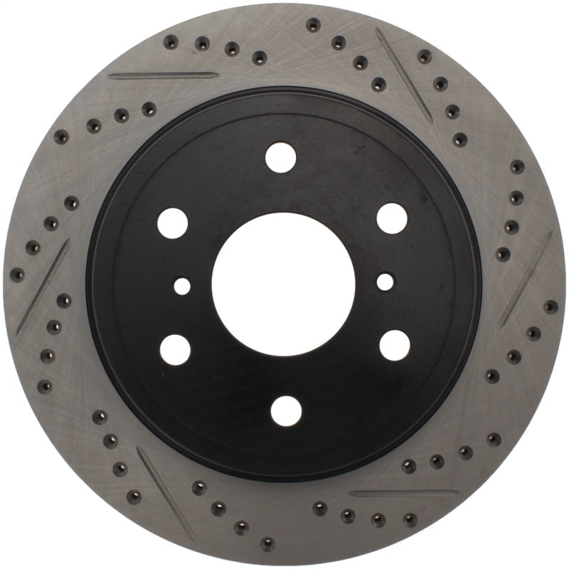StopTech 07-10 GMC Sierra (w/ Rear Drum) / 07-09 GMC Yukon Rear Left Slotted & Drilled Rotor-Brake Rotors - Slot & Drilled-Grocery Getter Performance