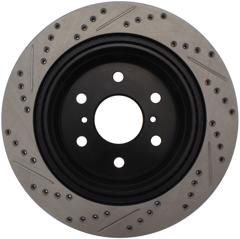 StopTech 07-10 GMC Sierra (w/ Rear Drum) / 07-09 GMC Yukon Rear Left Slotted & Drilled Rotor-Brake Rotors - Slot & Drilled-Grocery Getter Performance