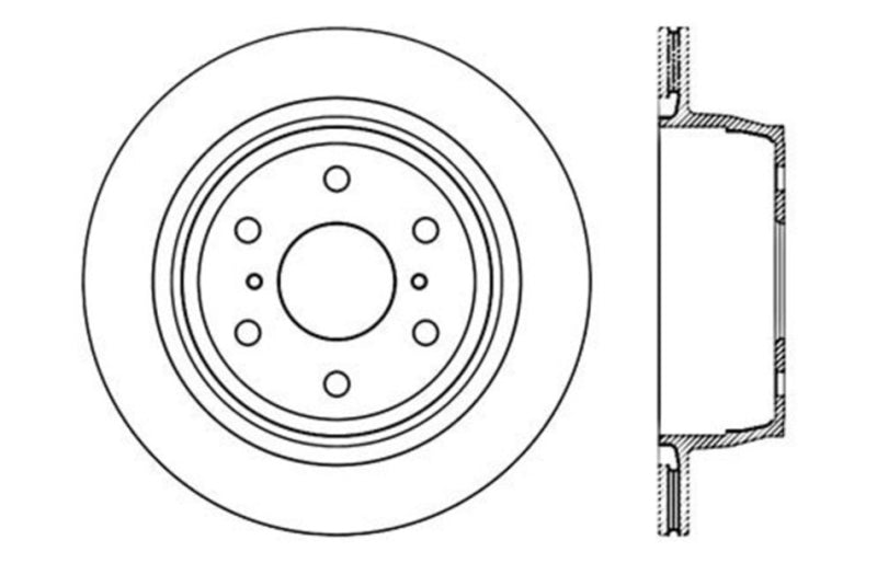 StopTech 07-10 GMC Sierra (w/ Rear Drum) / 07-09 GMC Yukon Rear Left Slotted & Drilled Rotor-Brake Rotors - Slot & Drilled-Grocery Getter Performance