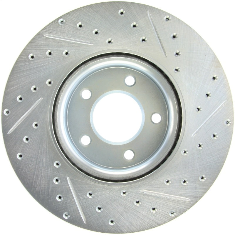 StopTech 07-13 Mazdaspeed3 Sport Slotted & Drilled Front Right Rotor-Brake Rotors - Slot & Drilled-Grocery Getter Performance