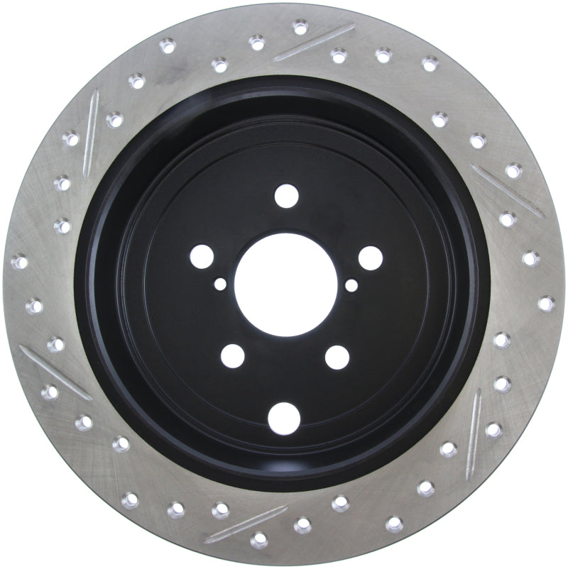 StopTech 08-10 Impreza WRX (Exc STi)/08-10 Impreza Coupe/Sedan Slotted & Drilled Left Rear Rotor-Brake Rotors - Slot & Drilled-Grocery Getter Performance