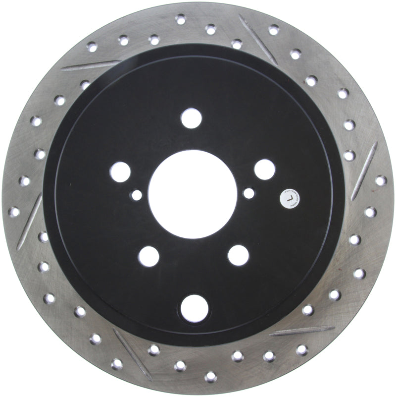StopTech 08-10 Impreza WRX (Exc STi)/08-10 Impreza Coupe/Sedan Slotted & Drilled Left Rear Rotor-Brake Rotors - Slot & Drilled-Grocery Getter Performance