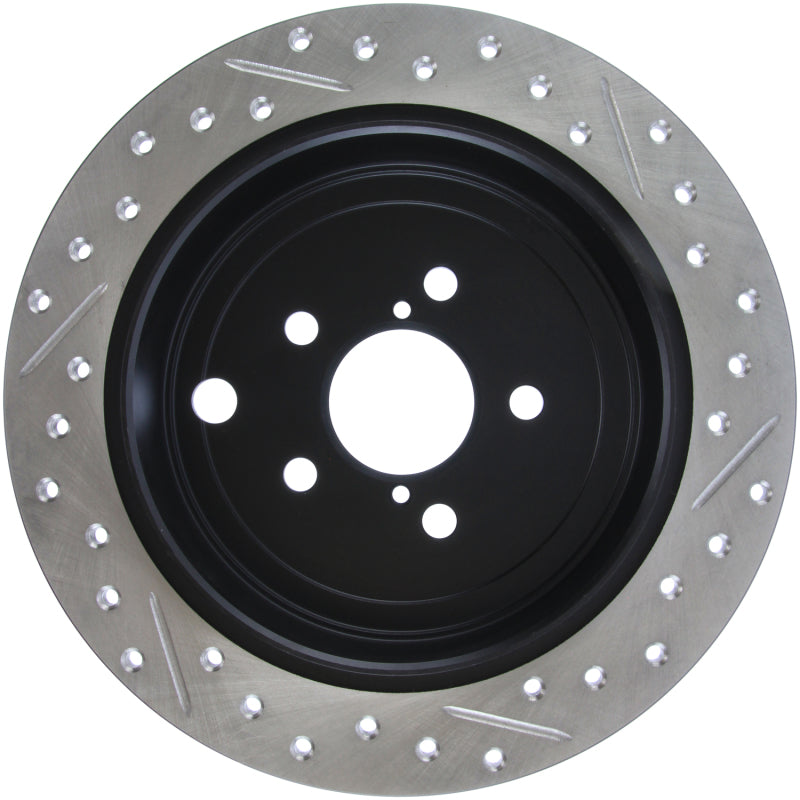 StopTech 08-10 Impreza WRX (Exc STi)/08-10 Impreza Coupe/Sedan Slotted & Drilled Right Rear Rotor-Brake Rotors - Slot & Drilled-Grocery Getter Performance