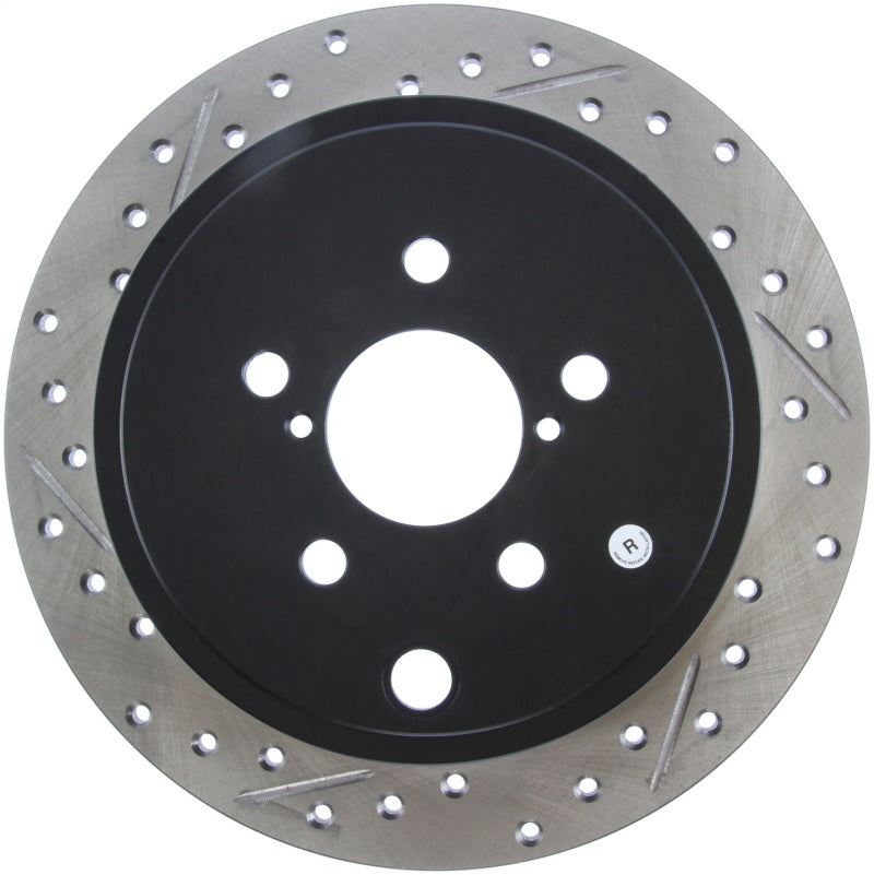 StopTech 08-10 Impreza WRX (Exc STi)/08-10 Impreza Coupe/Sedan Slotted & Drilled Right Rear Rotor-Brake Rotors - Slot & Drilled-Grocery Getter Performance