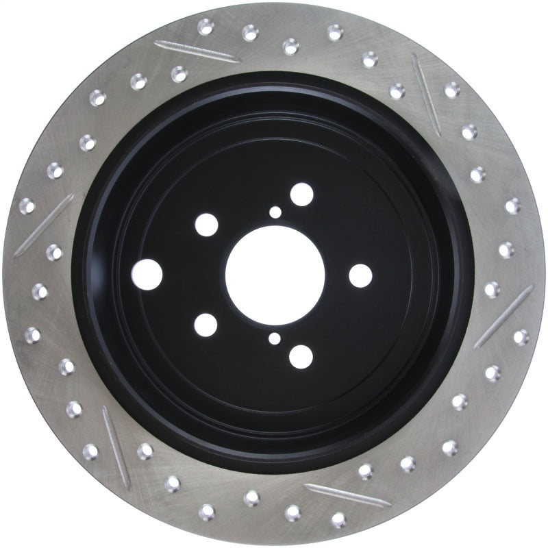 StopTech 08-10 Impreza WRX (Exc STi)/08-10 Impreza Coupe/Sedan Slotted & Drilled Right Rear Rotor-Brake Rotors - Slot & Drilled-Grocery Getter Performance