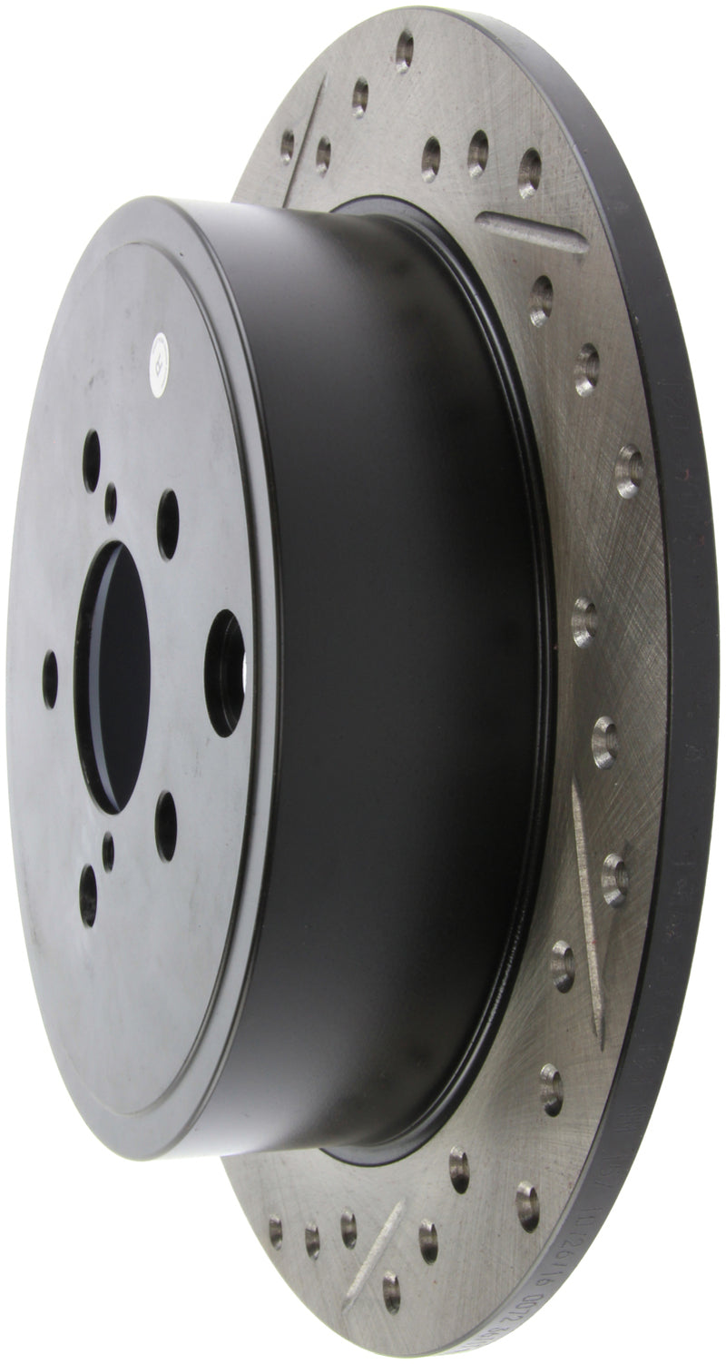 StopTech 08-10 Impreza WRX (Exc STi)/08-10 Impreza Coupe/Sedan Slotted & Drilled Right Rear Rotor-Brake Rotors - Slot & Drilled-Grocery Getter Performance