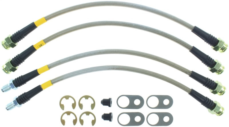 StopTech 08-10 Mitsubishi Lancer Ralliart Stainless Steel Rear Brake Lines-Brake Line Kits-Grocery Getter Performance