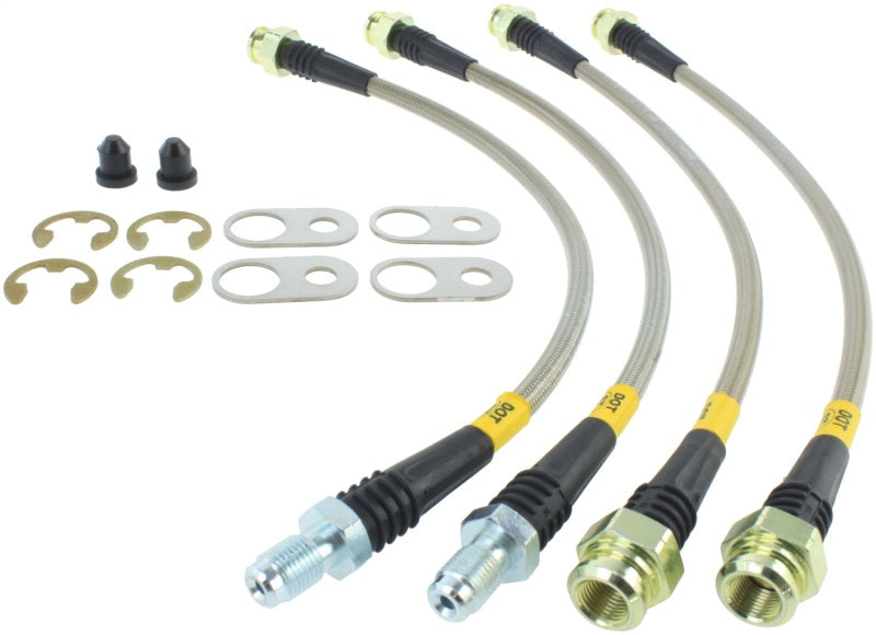 StopTech 08-10 Mitsubishi Lancer Ralliart Stainless Steel Rear Brake Lines-Brake Line Kits-Grocery Getter Performance