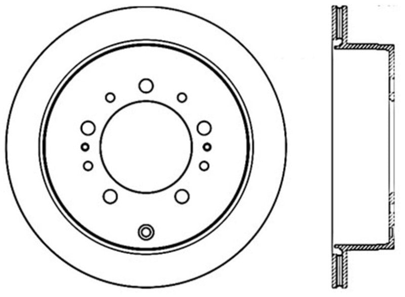 Stoptech 08-17 Toyota Land Cruiser / 08-17 Lexus LX Rear Premium Cryo Rotor-Brake Rotors - OE-Grocery Getter Performance