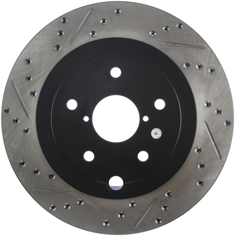 StopTech 08+ Subaru STI (Will Not Fit 05-07) Slotted & Drilled Sport Brake Rotor-Brake Rotors - Slot & Drilled-Grocery Getter Performance