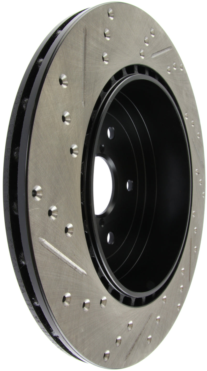 StopTech 08+ Subaru STI (Will Not Fit 05-07) Slotted & Drilled Sport Brake Rotor-Brake Rotors - Slot & Drilled-Grocery Getter Performance