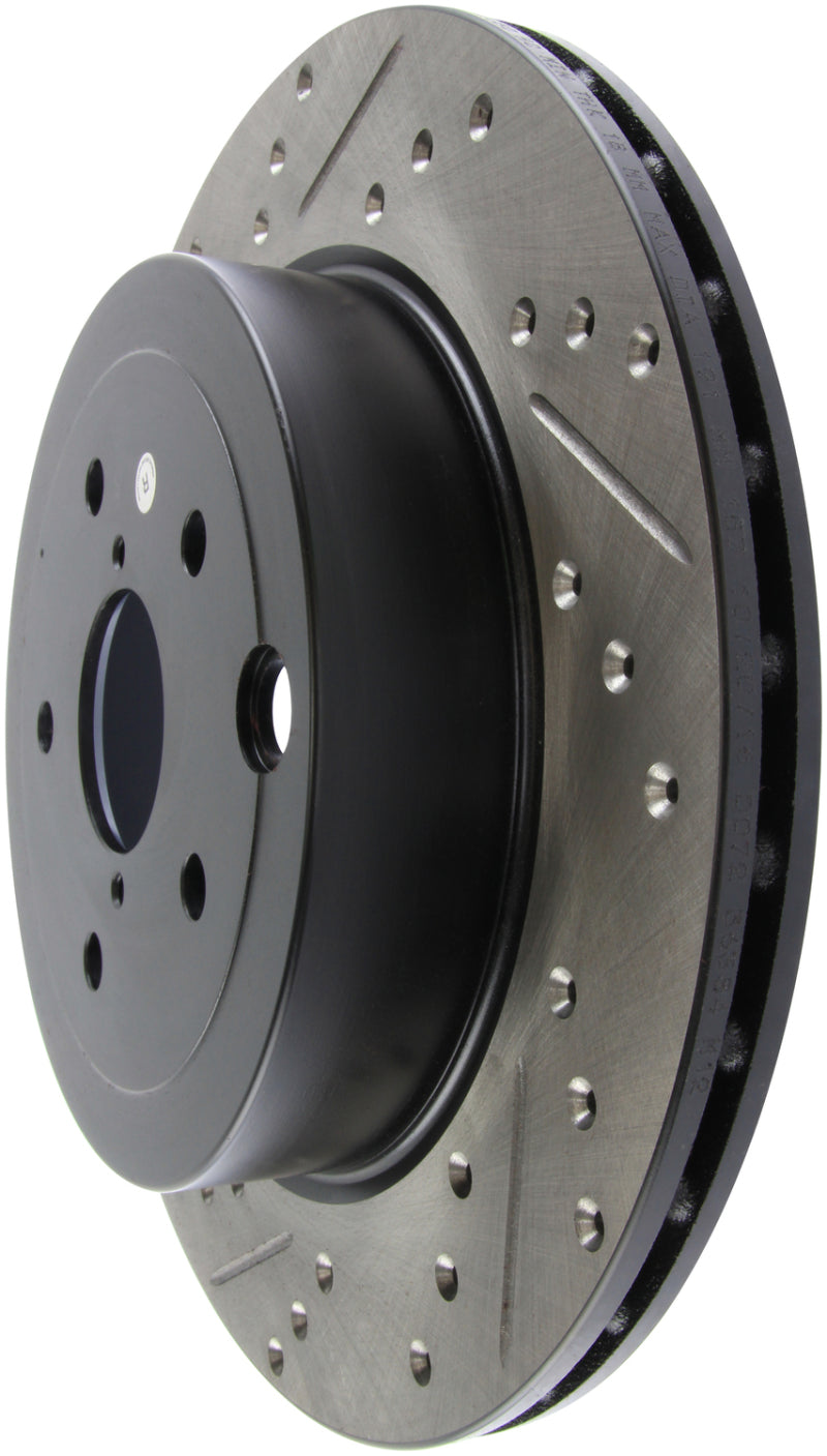 StopTech 08+ Subaru STI (Will Not Fit 05-07) Slotted & Drilled Sport Brake Rotor-Brake Rotors - Slot & Drilled-Grocery Getter Performance