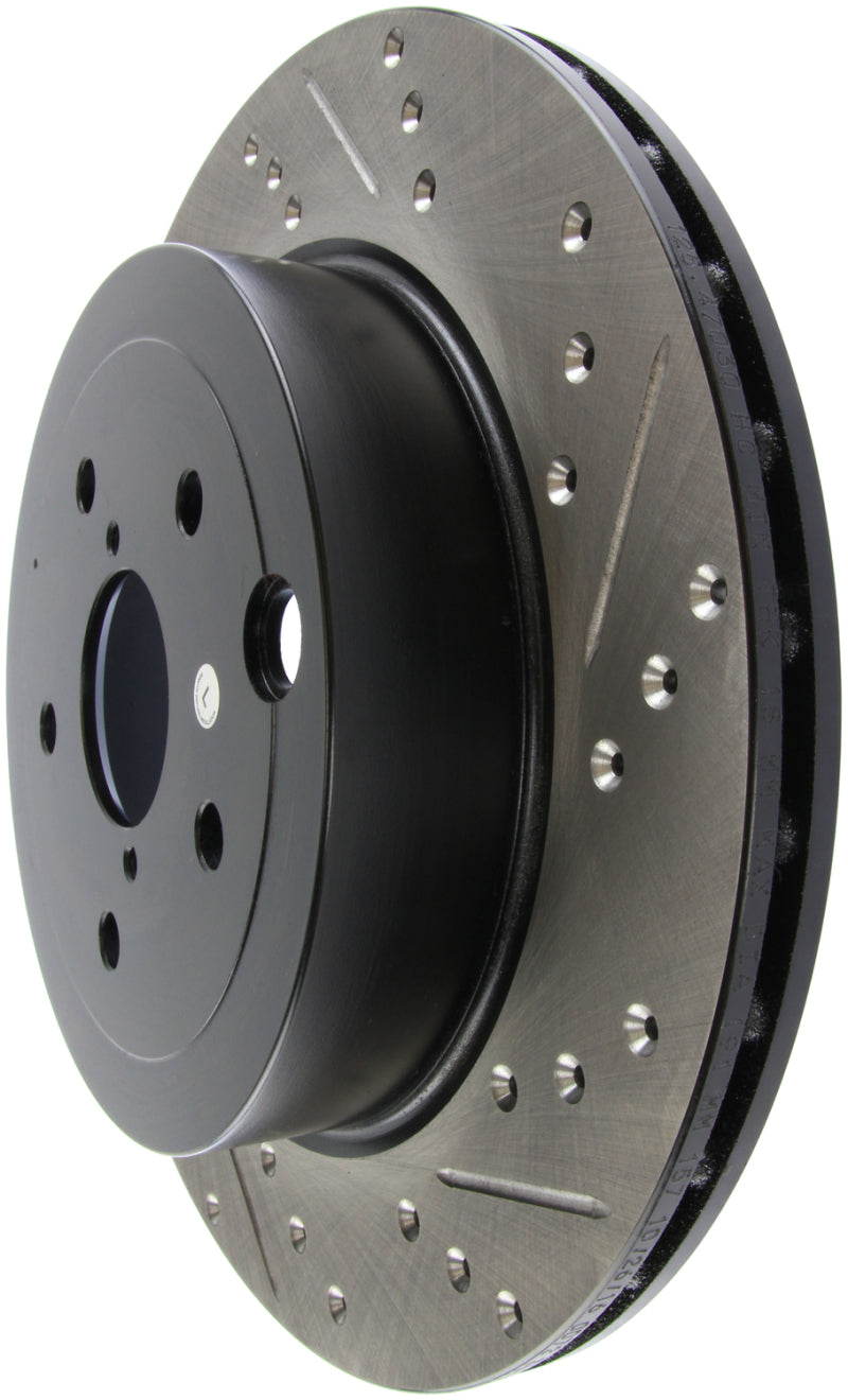 StopTech 08+ Subaru STI (Will Not Fit 05-07) Slotted & Drilled Sport Brake Rotor-Brake Rotors - Slot & Drilled-Grocery Getter Performance