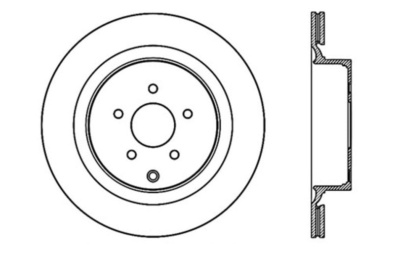 StopTech 09 Infiniti FX50 SportStop Slotted & Drilled Rear Left Rotor-Brake Rotors - Slot & Drilled-Grocery Getter Performance