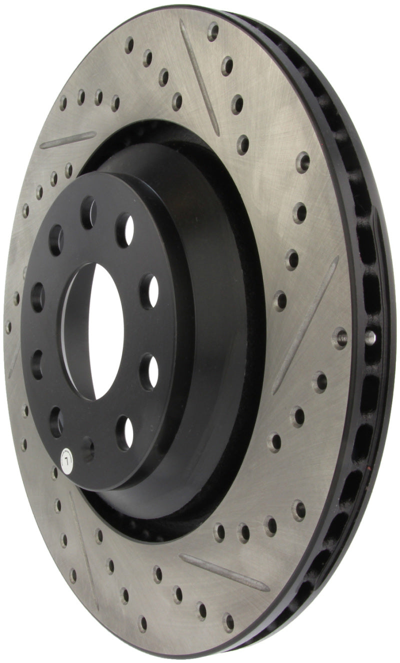 StopTech 09 VW Passat CC / 06-09 Passat Slotted & Drilled Left Rear Rotor-Brake Rotors - Slot & Drilled-Grocery Getter Performance