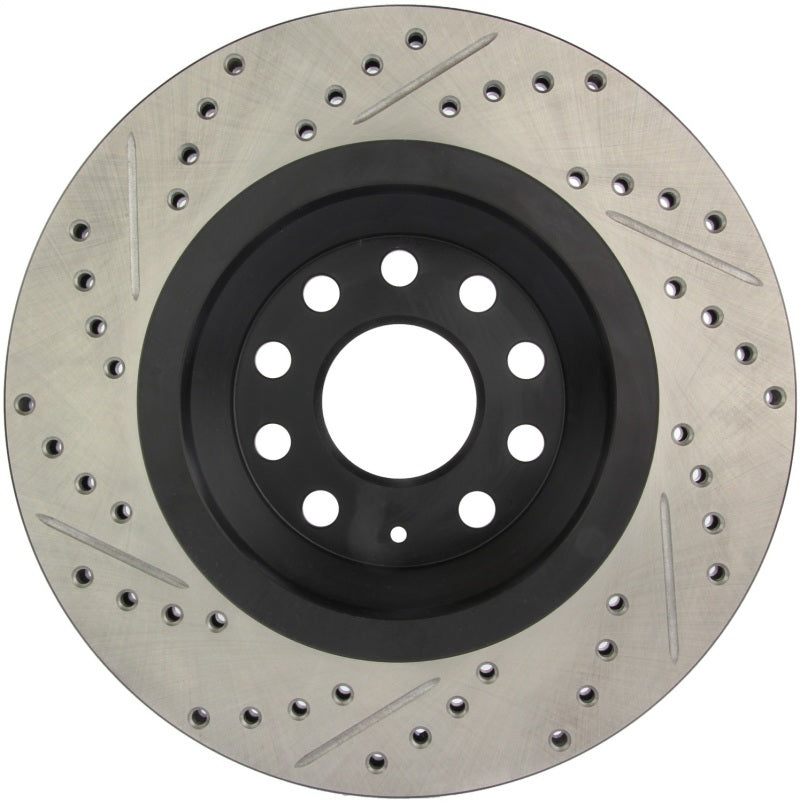 StopTech 09 VW Passat CC / 06-09 Passat Slotted & Drilled Left Rear Rotor-Brake Rotors - Slot & Drilled-Grocery Getter Performance