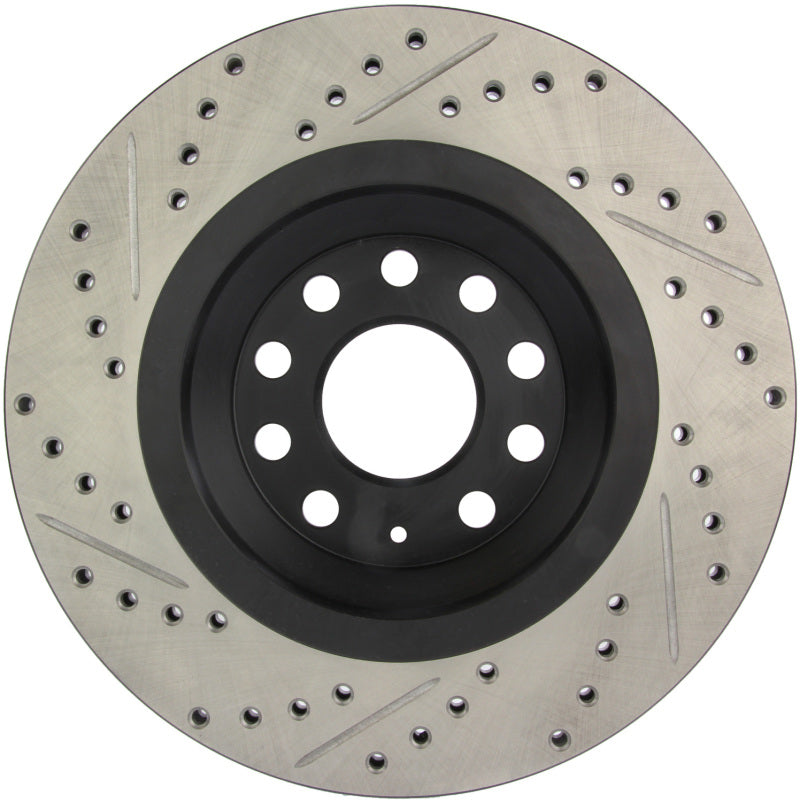 StopTech 09 VW Passat CC / 06-09 Passat Slotted & Drilled Left Rear Rotor-Brake Rotors - Slot & Drilled-Grocery Getter Performance