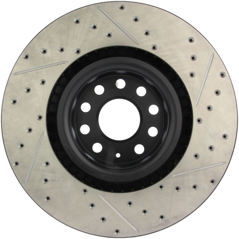 StopTech 09 VW Passat CC / 06-09 Passat Slotted & Drilled Right Front Rotor-Brake Rotors - Slot & Drilled-Grocery Getter Performance