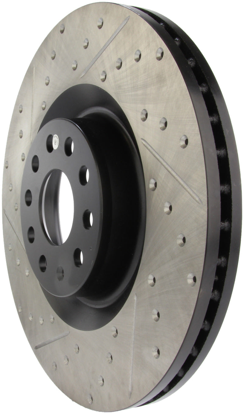 StopTech 09 VW Passat CC / 06-09 Passat Slotted & Drilled Right Front Rotor-Brake Rotors - Slot & Drilled-Grocery Getter Performance