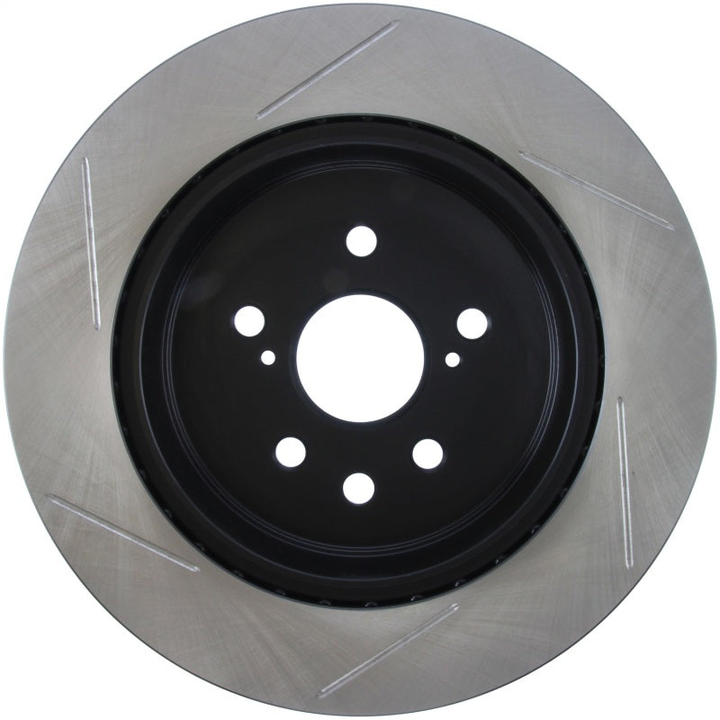 StopTech 13-14 Lexus GS300/350/400/430 Slotted Sport Rear Left Brake Rotor-Brake Rotors - Slotted-Grocery Getter Performance