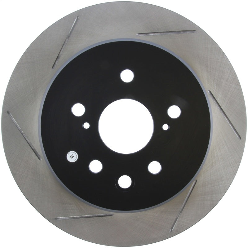 StopTech 13-14 Lexus GS300/350/400/430 Slotted Sport Rear Right Brake Rotor-Brake Rotors - Slotted-Grocery Getter Performance