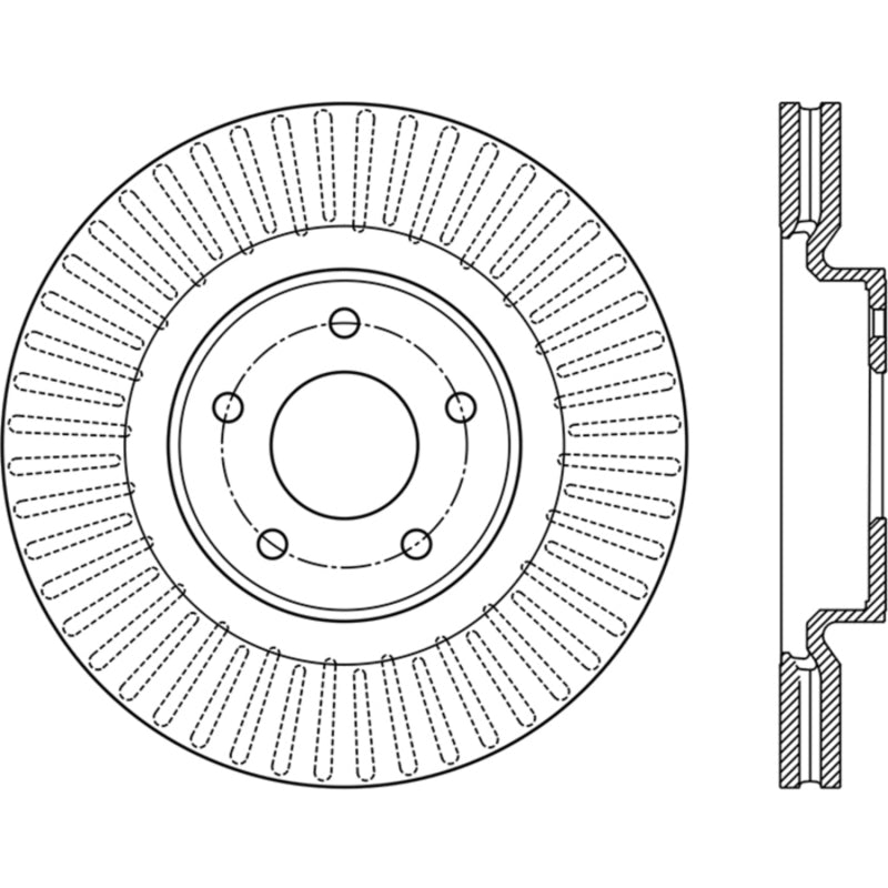 StopTech 13-15 Nissan Pathfinder Slotted Front Left Rotor-Brake Rotors - Slotted-Grocery Getter Performance
