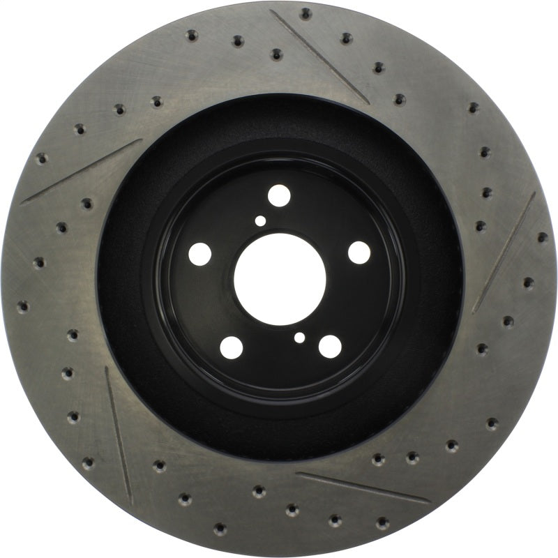 StopTech 13-18 Lexus GS350 Slotted & Drilled Front Right Rotor-Brake Rotors - Slot & Drilled-Grocery Getter Performance
