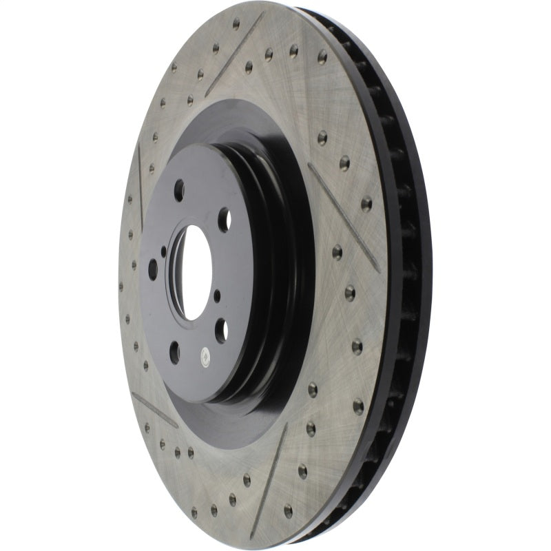 StopTech 13-18 Lexus GS350 Slotted & Drilled Front Right Rotor-Brake Rotors - Slot & Drilled-Grocery Getter Performance