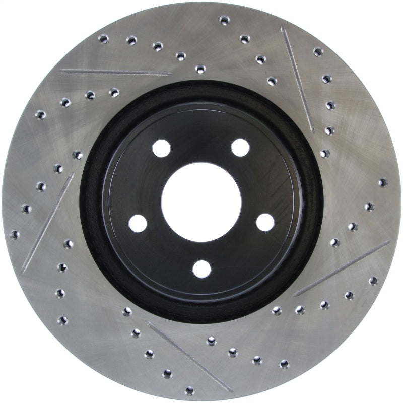 StopTech 14+ Ford Focus ST w/ 335mm Brakes Front Left Slotted & Drilled Rotor-Brake Rotors - Slot & Drilled-Grocery Getter Performance