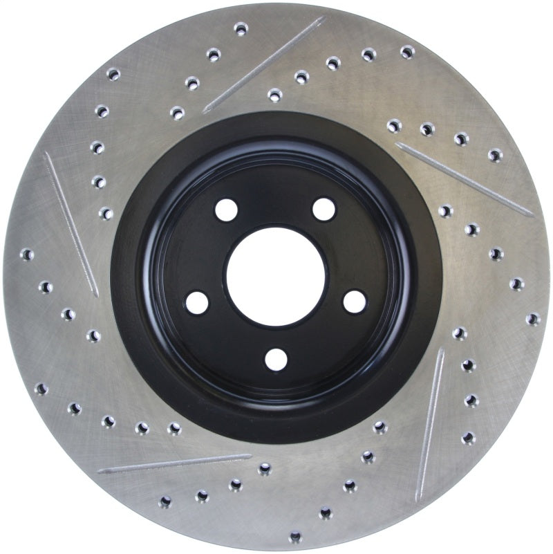 StopTech 14+ Ford Focus ST w/ 335mm Brakes Front Left Slotted & Drilled Rotor-Brake Rotors - Slot & Drilled-Grocery Getter Performance