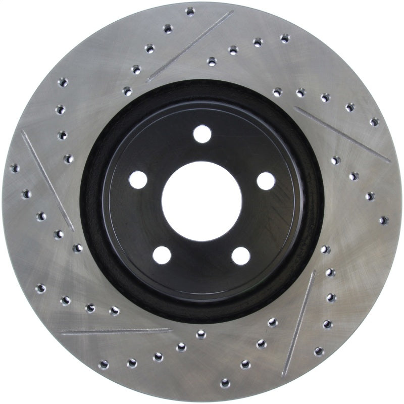StopTech 14+ Ford Focus ST w/ 335mm Brakes Front Right Slotted & Drilled Rotor-Brake Rotors - Slot & Drilled-Grocery Getter Performance