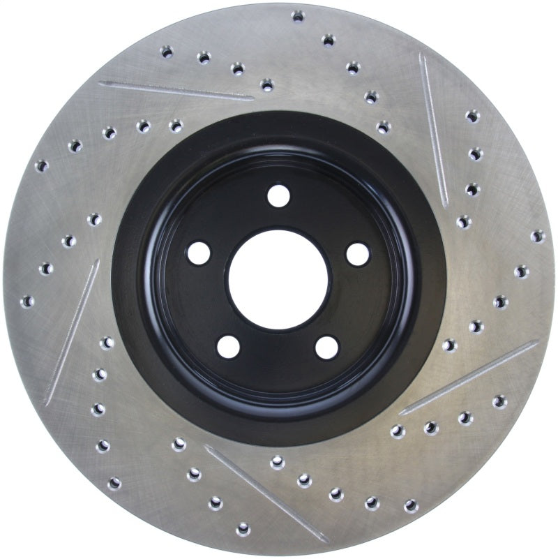 StopTech 14+ Ford Focus ST w/ 335mm Brakes Front Right Slotted & Drilled Rotor-Brake Rotors - Slot & Drilled-Grocery Getter Performance