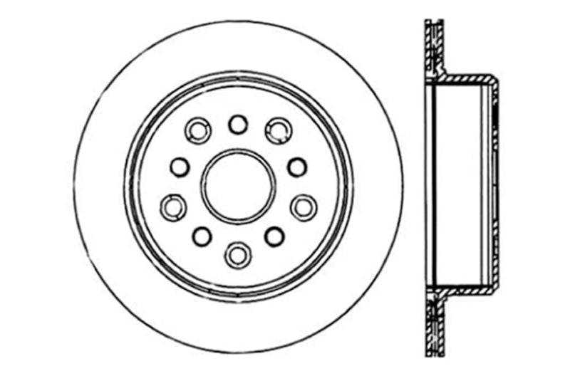 StopTech 5/93-98 Toyota Supra Right Rear Slotted & Drilled Rotor-Brake Rotors - Slot & Drilled-Grocery Getter Performance