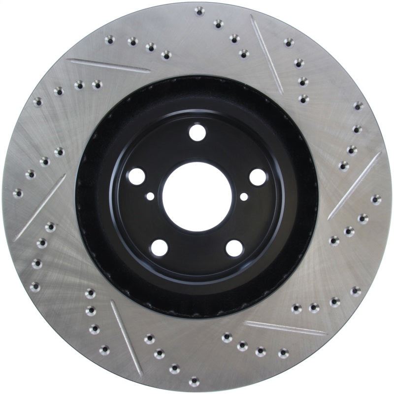StopTech 5/93-98 Toyota Supra Turbo Right Front Slotted & Drilled Rotor-Brake Rotors - Slot & Drilled-Grocery Getter Performance