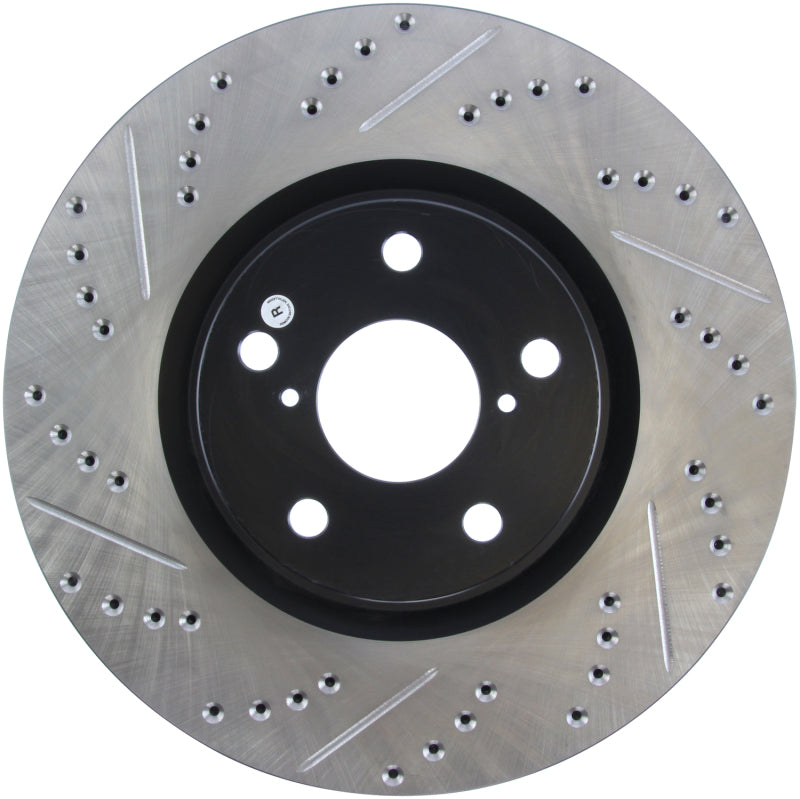 StopTech 5/93-98 Toyota Supra Turbo Right Front Slotted & Drilled Rotor-Brake Rotors - Slot & Drilled-Grocery Getter Performance