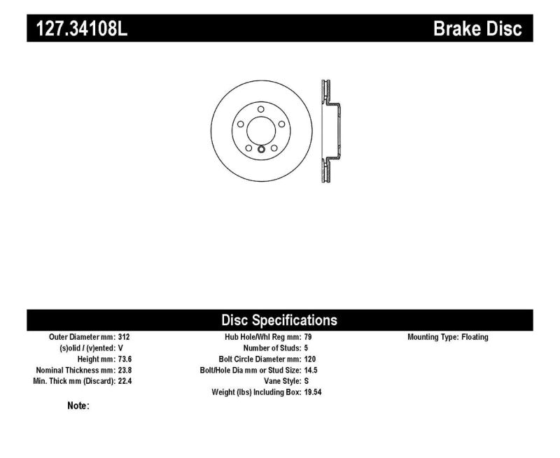 StopTech 9/07-09 BMW 328 Slotted & Drilled Left Front Rotor-Brake Rotors - Slot & Drilled-Grocery Getter Performance