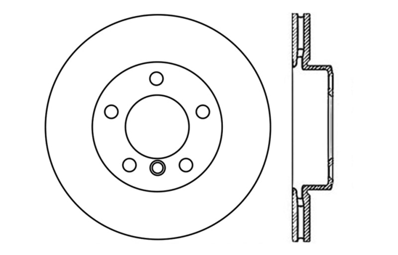 StopTech 9/07-09 BMW 328 Slotted & Drilled Left Front Rotor-Brake Rotors - Slot & Drilled-Grocery Getter Performance