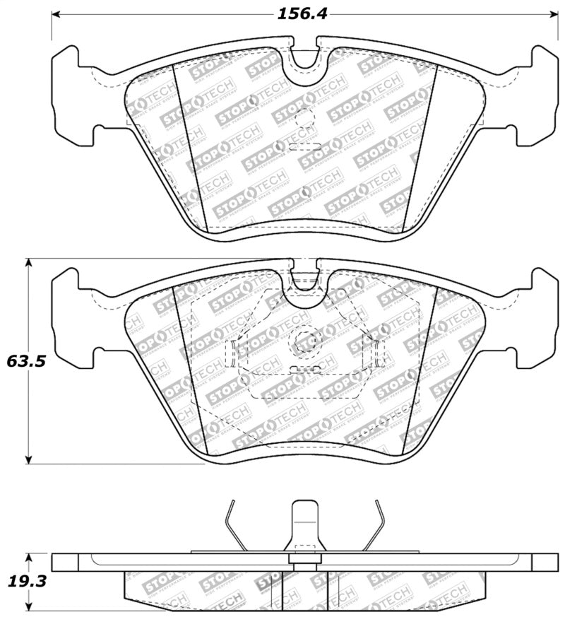 StopTech 95-99 BMW M3 / 01-07 M3 E46 / 89-93 M5 / 98-02 Z3 M series / 93-95 530 Front Brake Pads-Brake Pads - Performance-Grocery Getter Performance