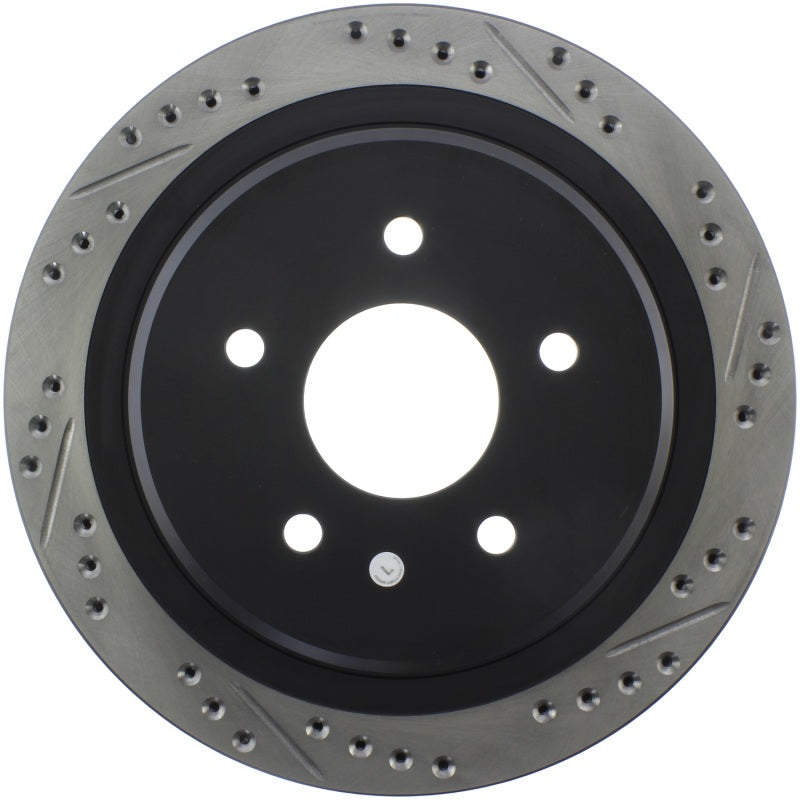 StopTech 97-10 Chevy Corvette Slotted & Drilled Rear Left Rotor-Brake Rotors - Slot & Drilled-Grocery Getter Performance