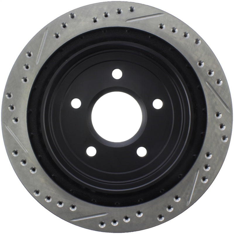 StopTech 97-10 Chevy Corvette Slotted & Drilled Rear Left Rotor-Brake Rotors - Slot & Drilled-Grocery Getter Performance