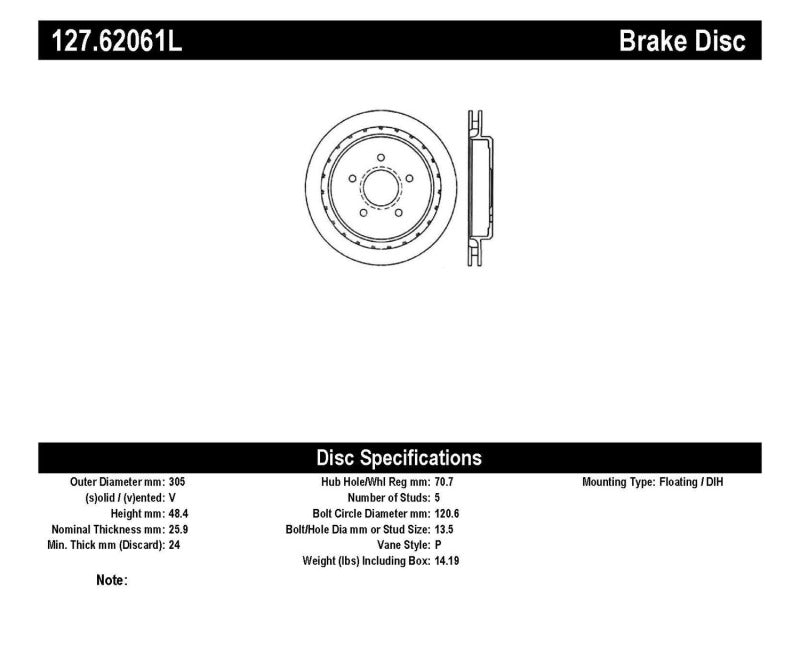StopTech 97-10 Chevy Corvette Slotted & Drilled Rear Left Rotor-Brake Rotors - Slot & Drilled-Grocery Getter Performance