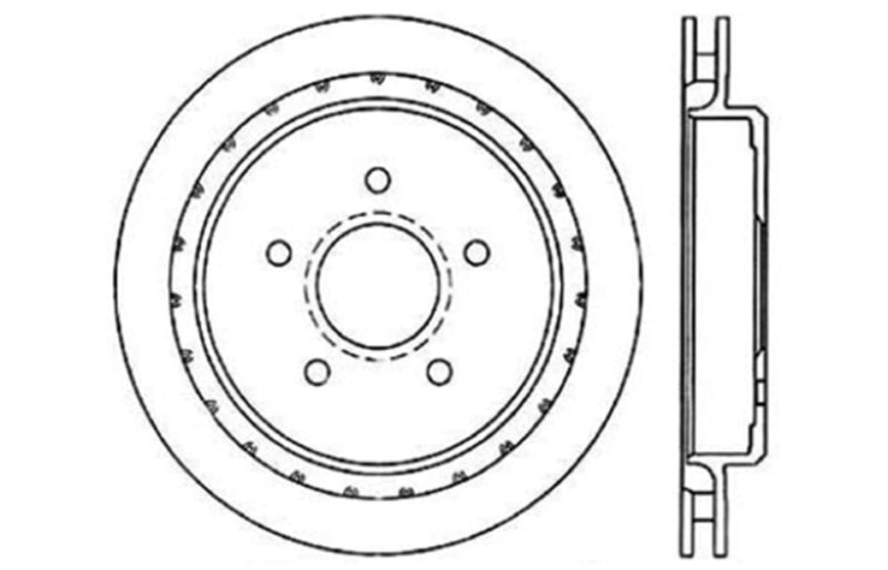 StopTech 97-10 Chevy Corvette Slotted & Drilled Rear Left Rotor-Brake Rotors - Slot & Drilled-Grocery Getter Performance