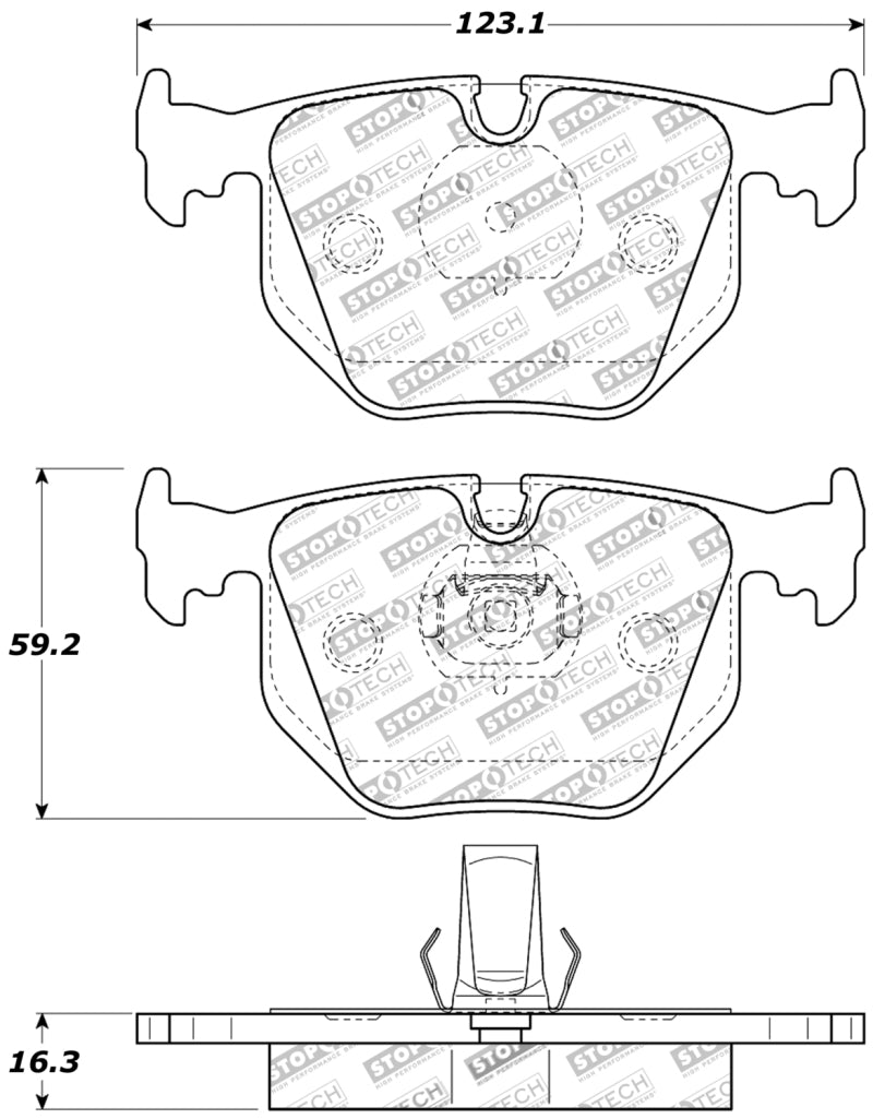 StopTech Performance 01-07 BMW M3 E46 / 00-04 M5 / 04-09 X3 / 00-06 X5 / 1/06-09 Z4 / 9/00-07 330 /-Brake Pads - Performance-Grocery Getter Performance