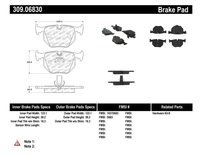 StopTech Performance 01-07 BMW M3 E46 / 00-04 M5 / 04-09 X3 / 00-06 X5 / 1/06-09 Z4 / 9/00-07 330 /-Brake Pads - Performance-Grocery Getter Performance