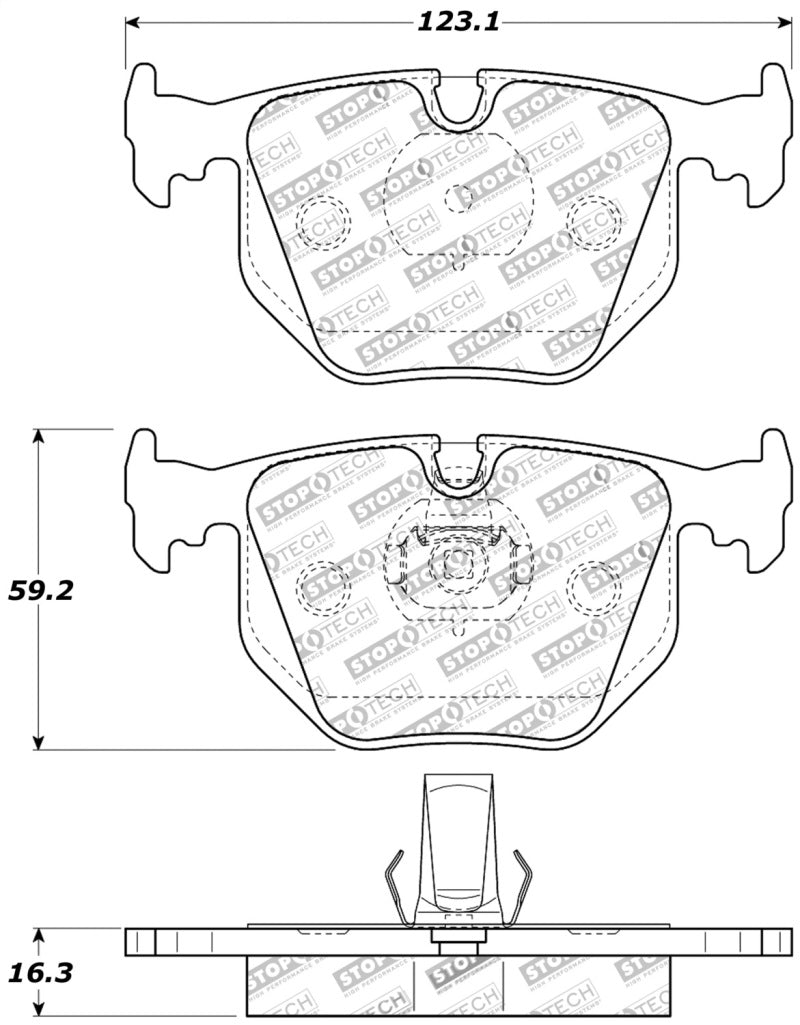 StopTech Performance 01-07 BMW M3 E46 / 00-04 M5 / 04-09 X3 / 00-06 X5 / 1/06-09 Z4 / 9/00-07 330 /-Brake Pads - Performance-Grocery Getter Performance