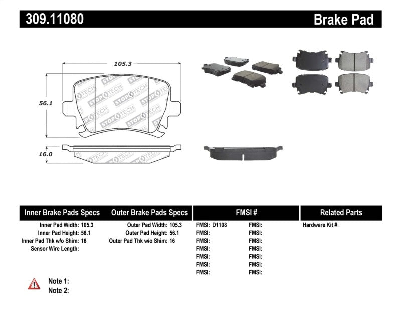 StopTech Performance 06-09 Audi A3 / 05-09 Audi A4/A6 / 08-09 Audi TT / 06-09 VW GTI / 06-09 Jetta-Brake Pads - Performance-Grocery Getter Performance
