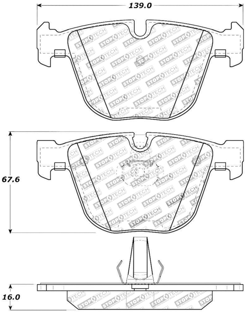 StopTech Performance 06-09 BMW M5 E60 / 07-09 M6 E63/E63 Rear Brake Pads-Brake Pads - Performance-Grocery Getter Performance