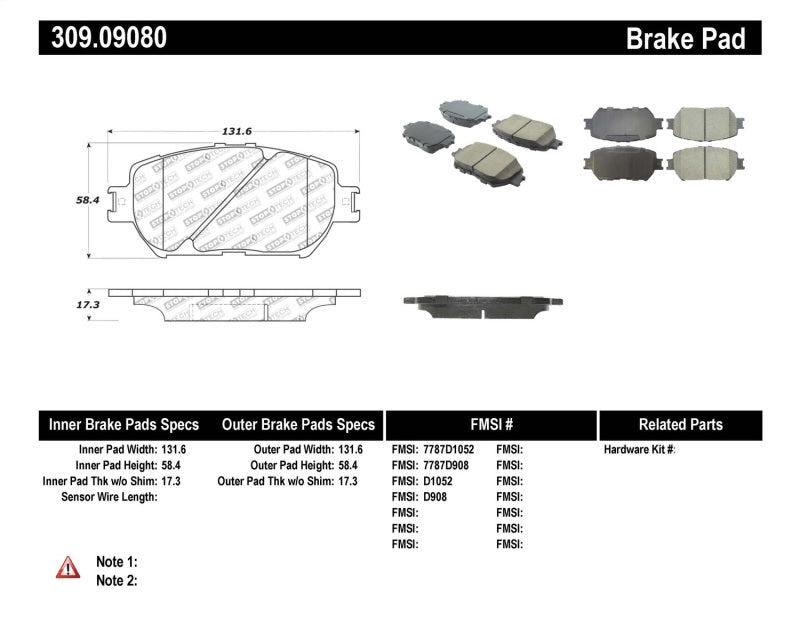 StopTech Performance 06 Lexus GS / 09-10 IS Front Brake Pads-Brake Pads - Performance-Grocery Getter Performance