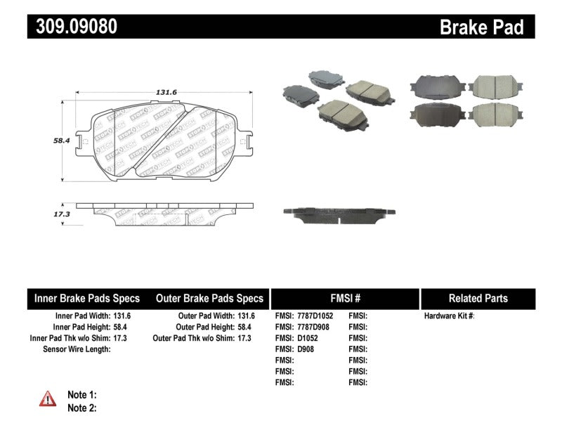 StopTech Performance 06 Lexus GS / 09-10 IS Front Brake Pads-Brake Pads - Performance-Grocery Getter Performance