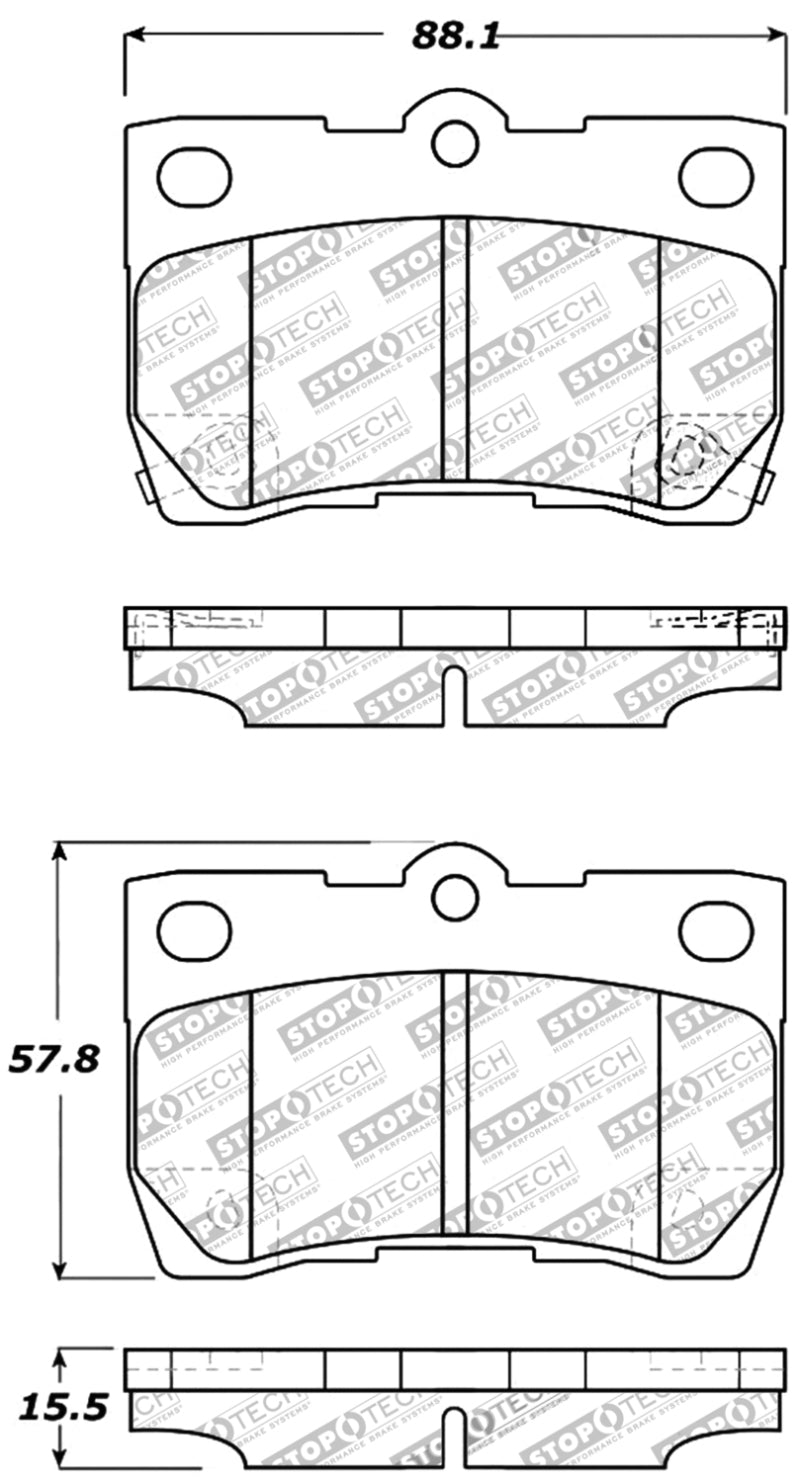 StopTech Performance 06 Lexus GS300/430 / 07-08 GS350 / 06-08 IS250/350 Rear Brake Pads-Brake Pads - Performance-Grocery Getter Performance